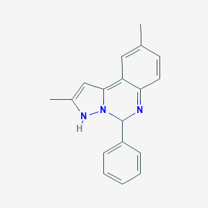 molecular formula C18H17N3 B297126 2,9-dimethyl-5-phenyl-3,5-dihydropyrazolo[1,5-c]quinazoline 