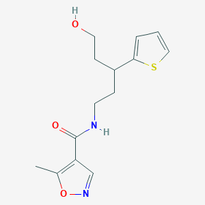 molecular formula C14H18N2O3S B2971261 N-(5-羟基-3-(噻吩-2-基)戊基)-5-甲基异恶唑-4-甲酰胺 CAS No. 2034613-81-3