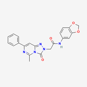 molecular formula C21H17N5O4 B2971269 N-1,3-benzodioxol-5-yl-2-(5-methyl-3-oxo-7-phenyl[1,2,4]triazolo[4,3-c]pyrimidin-2(3H)-yl)acetamide CAS No. 1251602-99-9