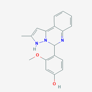 molecular formula C18H17N3O2 B297127 3-methoxy-4-(2-methyl-3,5-dihydropyrazolo[1,5-c]quinazolin-5-yl)phenol 