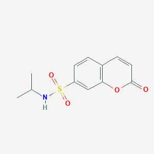 molecular formula C12H13NO4S B2971271 2-Oxo-N-propan-2-ylchromene-7-sulfonamide CAS No. 2379996-34-4