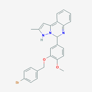 molecular formula C25H22BrN3O2 B297128 5-[3-[(4-bromophenyl)methoxy]-4-methoxyphenyl]-2-methyl-3,5-dihydropyrazolo[1,5-c]quinazoline 