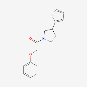 molecular formula C16H17NO2S B2971283 2-Phenoxy-1-(3-(thiophen-2-yl)pyrrolidin-1-yl)ethan-1-one CAS No. 2185589-82-4