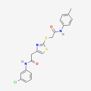 molecular formula C20H18ClN3O2S2 B2971284 N-(3-chlorophenyl)-2-(2-((2-oxo-2-(p-tolylamino)ethyl)thio)thiazol-4-yl)acetamide CAS No. 941874-74-4