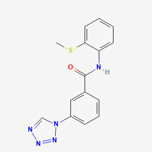 molecular formula C15H13N5OS B2971285 N-[2-(methylsulfanyl)phenyl]-3-(1H-tetrazol-1-yl)benzamide CAS No. 915928-96-0