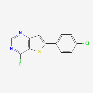molecular formula C12H6Cl2N2S B2971286 4-氯-6-(4-氯苯基)噻吩并[3,2-d]嘧啶 CAS No. 681260-54-8