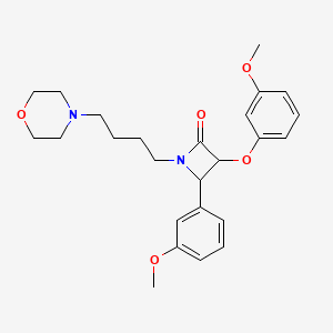 molecular formula C25H32N2O5 B2971293 3-(3-Methoxyphenoxy)-4-(3-methoxyphenyl)-1-[4-(morpholin-4-yl)butyl]azetidin-2-one CAS No. 1223583-01-4