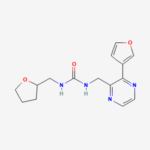 molecular formula C15H18N4O3 B2971294 1-((3-(Furan-3-yl)pyrazin-2-yl)methyl)-3-((tetrahydrofuran-2-yl)methyl)urea CAS No. 2034423-76-0