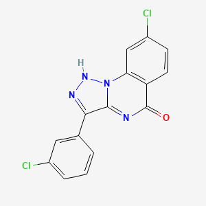 molecular formula C15H8Cl2N4O B2971295 8-chloro-3-(3-chlorophenyl)[1,2,3]triazolo[1,5-a]quinazolin-5(4H)-one CAS No. 899976-68-2