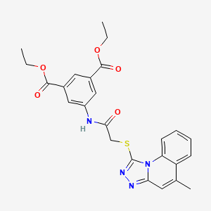 molecular formula C25H24N4O5S B2971299 Diethyl 5-(2-((5-methyl-[1,2,4]triazolo[4,3-a]quinolin-1-yl)thio)acetamido)isophthalate CAS No. 442865-53-4