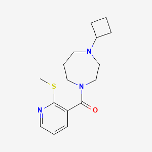 molecular formula C16H23N3OS B2971300 (4-Cyclobutyl-1,4-diazepan-1-yl)(2-(methylthio)pyridin-3-yl)methanone CAS No. 2195874-68-9