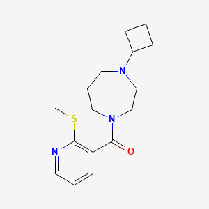 molecular formula C16H23N3OS B2971300 (4-环丁基-1,4-二氮杂环戊烷-1-基)(2-(甲硫基)吡啶-3-基)甲苯酮 CAS No. 2195874-68-9