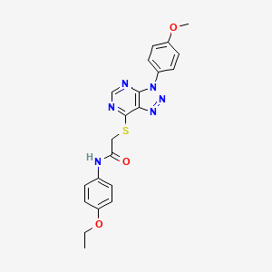 molecular formula C21H20N6O3S B2971301 N-(4-ethoxyphenyl)-2-((3-(4-methoxyphenyl)-3H-[1,2,3]triazolo[4,5-d]pyrimidin-7-yl)thio)acetamide CAS No. 863500-43-0
