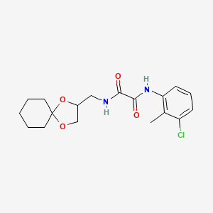 molecular formula C18H23ClN2O4 B2971302 N'-(3-chloro-2-methylphenyl)-N-({1,4-dioxaspiro[4.5]decan-2-yl}methyl)ethanediamide CAS No. 900006-95-3