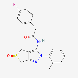 2-(4-fluorophenyl)-N-(5-oxido-2-(o-tolyl)-4,6-dihydro-2H-thieno[3,4-c]pyrazol-3-yl)acetamide