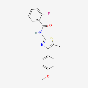 molecular formula C18H15FN2O2S B2971306 2-fluoro-N-[4-(4-methoxyphenyl)-5-methyl-1,3-thiazol-2-yl]benzamide CAS No. 457941-39-8