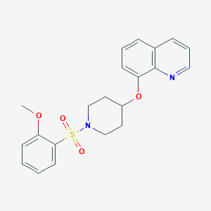 molecular formula C21H22N2O4S B2971309 8-((1-((2-Methoxyphenyl)sulfonyl)piperidin-4-yl)oxy)quinoline CAS No. 1903176-37-3