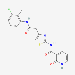 molecular formula C18H15ClN4O3S B2971312 N-(4-(2-((3-chloro-2-methylphenyl)amino)-2-oxoethyl)thiazol-2-yl)-2-oxo-1,2-dihydropyridine-3-carboxamide CAS No. 946258-33-9
