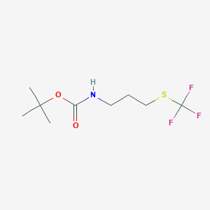 molecular formula C9H16F3NO2S B2971318 (3-三氟甲基硫代-丙基)-氨基甲酸叔丁酯 CAS No. 1208080-46-9