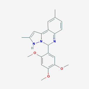 molecular formula C21H23N3O3 B297132 2,9-dimethyl-5-(2,4,5-trimethoxyphenyl)-3,5-dihydropyrazolo[1,5-c]quinazoline 