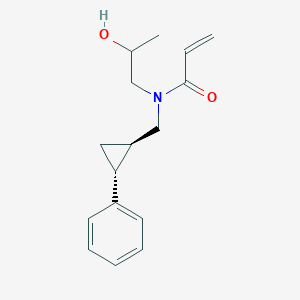 molecular formula C16H21NO2 B2971320 N-(2-Hydroxypropyl)-N-[[(1R,2R)-2-phenylcyclopropyl]methyl]prop-2-enamide CAS No. 2411183-38-3