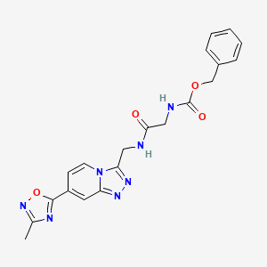 molecular formula C20H19N7O4 B2971321 Benzyl (2-(((7-(3-methyl-1,2,4-oxadiazol-5-yl)-[1,2,4]triazolo[4,3-a]pyridin-3-yl)methyl)amino)-2-oxoethyl)carbamate CAS No. 2034413-67-5