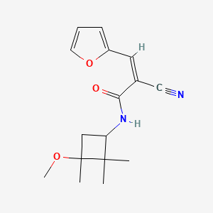molecular formula C16H20N2O3 B2971322 (Z)-2-Cyano-3-(furan-2-yl)-N-(3-methoxy-2,2,3-trimethylcyclobutyl)prop-2-enamide CAS No. 1436371-58-2