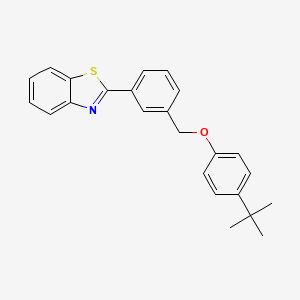 molecular formula C24H23NOS B2971324 2-{3-[(4-Tert-butylphenoxy)methyl]phenyl}-1,3-benzothiazole CAS No. 866136-12-1