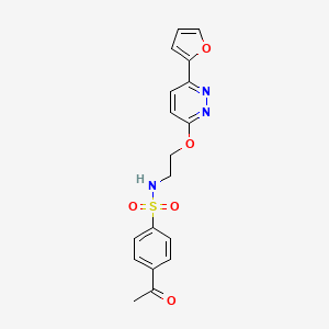 4-acetyl-N-(2-((6-(furan-2-yl)pyridazin-3-yl)oxy)ethyl)benzenesulfonamide