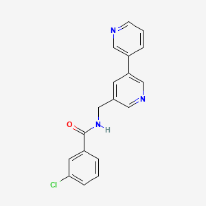 N-([3,3'-bipyridin]-5-ylmethyl)-3-chlorobenzamide