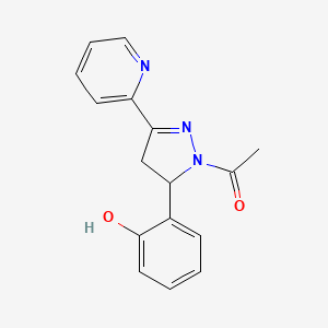 1-(5-(2-hydroxyphenyl)-3-(pyridin-2-yl)-4,5-dihydro-1H-pyrazol-1-yl)ethanone