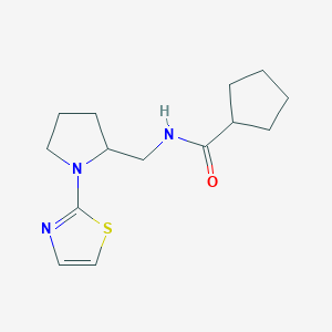 N-((1-(thiazol-2-yl)pyrrolidin-2-yl)methyl)cyclopentanecarboxamide