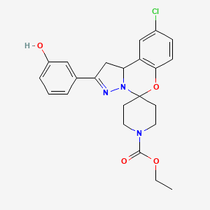 Ethyl 9-chloro-2-(3-hydroxyphenyl)-1,10b-dihydrospiro[benzo[e]pyrazolo[1,5-c][1,3]oxazine-5,4'-piperidine]-1'-carboxylate