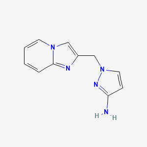 molecular formula C11H11N5 B2971347 1-{imidazo[1,2-a]pyridin-2-ylmethyl}-1H-pyrazol-3-amine CAS No. 1179056-26-8