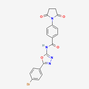 molecular formula C19H13BrN4O4 B2971348 N-(5-(4-bromophenyl)-1,3,4-oxadiazol-2-yl)-4-(2,5-dioxopyrrolidin-1-yl)benzamide CAS No. 905677-58-9