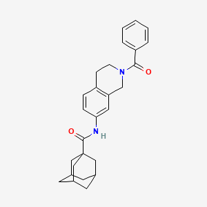 molecular formula C27H30N2O2 B2971350 N-(2-benzoyl-1,2,3,4-tetrahydroisoquinolin-7-yl)adamantane-1-carboxamide CAS No. 955671-25-7