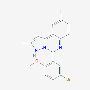 molecular formula C19H18BrN3O B297136 5-(5-bromo-2-methoxyphenyl)-2,9-dimethyl-3,5-dihydropyrazolo[1,5-c]quinazoline 