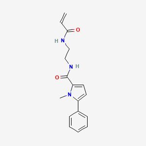 molecular formula C17H19N3O2 B2971365 1-Methyl-5-phenyl-N-[2-(prop-2-enoylamino)ethyl]pyrrole-2-carboxamide CAS No. 1385344-54-6