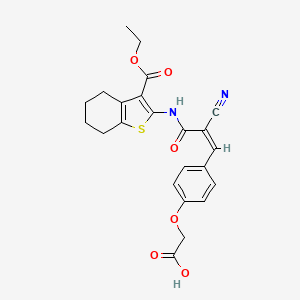 2-[4-[(Z)-2-Cyano-3-[(3-ethoxycarbonyl-4,5,6,7-tetrahydro-1-benzothiophen-2-yl)amino]-3-oxoprop-1-enyl]phenoxy]acetic acid