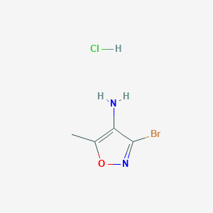 molecular formula C4H6BrClN2O B2971370 3-溴-5-甲基异恶唑-4-胺盐酸盐 CAS No. 2287287-05-0