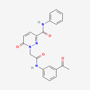 molecular formula C21H18N4O4 B2971382 1-(2-((3-acetylphenyl)amino)-2-oxoethyl)-6-oxo-N-phenyl-1,6-dihydropyridazine-3-carboxamide CAS No. 1171644-59-9