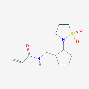 B2971393 N-[[2-(1,1-Dioxo-1,2-thiazolidin-2-yl)cyclopentyl]methyl]prop-2-enamide CAS No. 2361638-37-9
