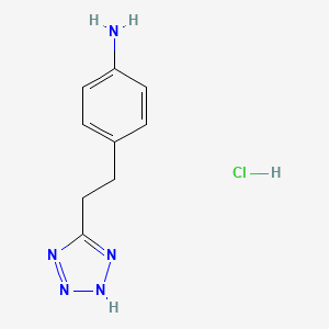 molecular formula C9H12ClN5 B2971394 4-(2-(1H-tetrazol-5-yl)ethyl)aniline hydrochloride CAS No. 1245570-17-5