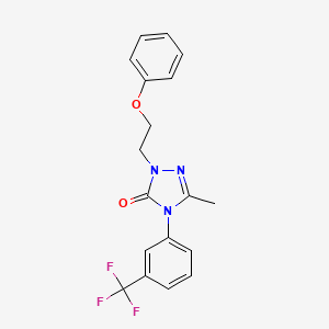 molecular formula C18H16F3N3O2 B2971401 5-methyl-2-(2-phenoxyethyl)-4-[3-(trifluoromethyl)phenyl]-2,4-dihydro-3H-1,2,4-triazol-3-one CAS No. 861206-75-9
