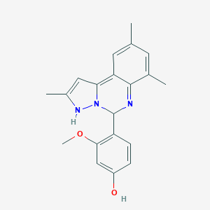 molecular formula C20H21N3O2 B297141 3-methoxy-4-(2,7,9-trimethyl-3,5-dihydropyrazolo[1,5-c]quinazolin-5-yl)phenol 