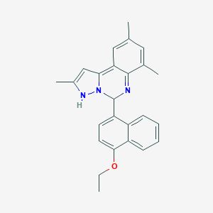 molecular formula C25H25N3O B297142 5-(4-ethoxynaphthalen-1-yl)-2,7,9-trimethyl-3,5-dihydropyrazolo[1,5-c]quinazoline 