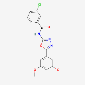 molecular formula C17H14ClN3O4 B2971432 3-chloro-N-(5-(3,5-dimethoxyphenyl)-1,3,4-oxadiazol-2-yl)benzamide CAS No. 865286-88-0