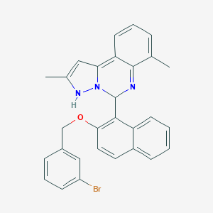 molecular formula C29H24BrN3O B297144 5-[2-[(3-bromophenyl)methoxy]naphthalen-1-yl]-2,7-dimethyl-3,5-dihydropyrazolo[1,5-c]quinazoline 