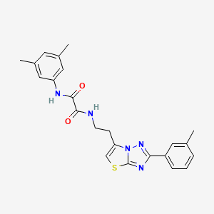 molecular formula C23H23N5O2S B2971444 N1-(3,5-二甲基苯基)-N2-(2-(2-(间甲苯基)噻唑并[3,2-b][1,2,4]三唑-6-基)乙基)草酰胺 CAS No. 894039-38-4