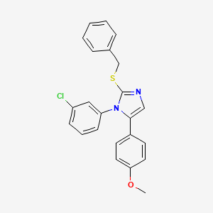 molecular formula C23H19ClN2OS B2971447 2-(benzylthio)-1-(3-chlorophenyl)-5-(4-methoxyphenyl)-1H-imidazole CAS No. 1207036-75-6